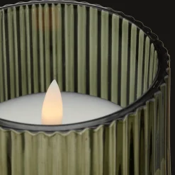 Ribbed Glass LED Candle