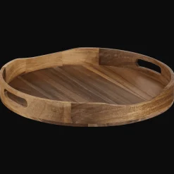 Round Acacia Wood Tray