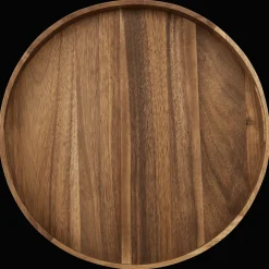 Round Acacia Wood Tray