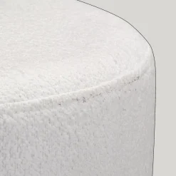 Round Fabric and Wood Bench