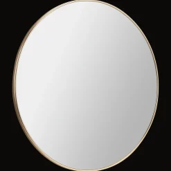 Round Gold Aluminum Frame Mirror