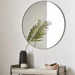 Round Mirror with Black Frame