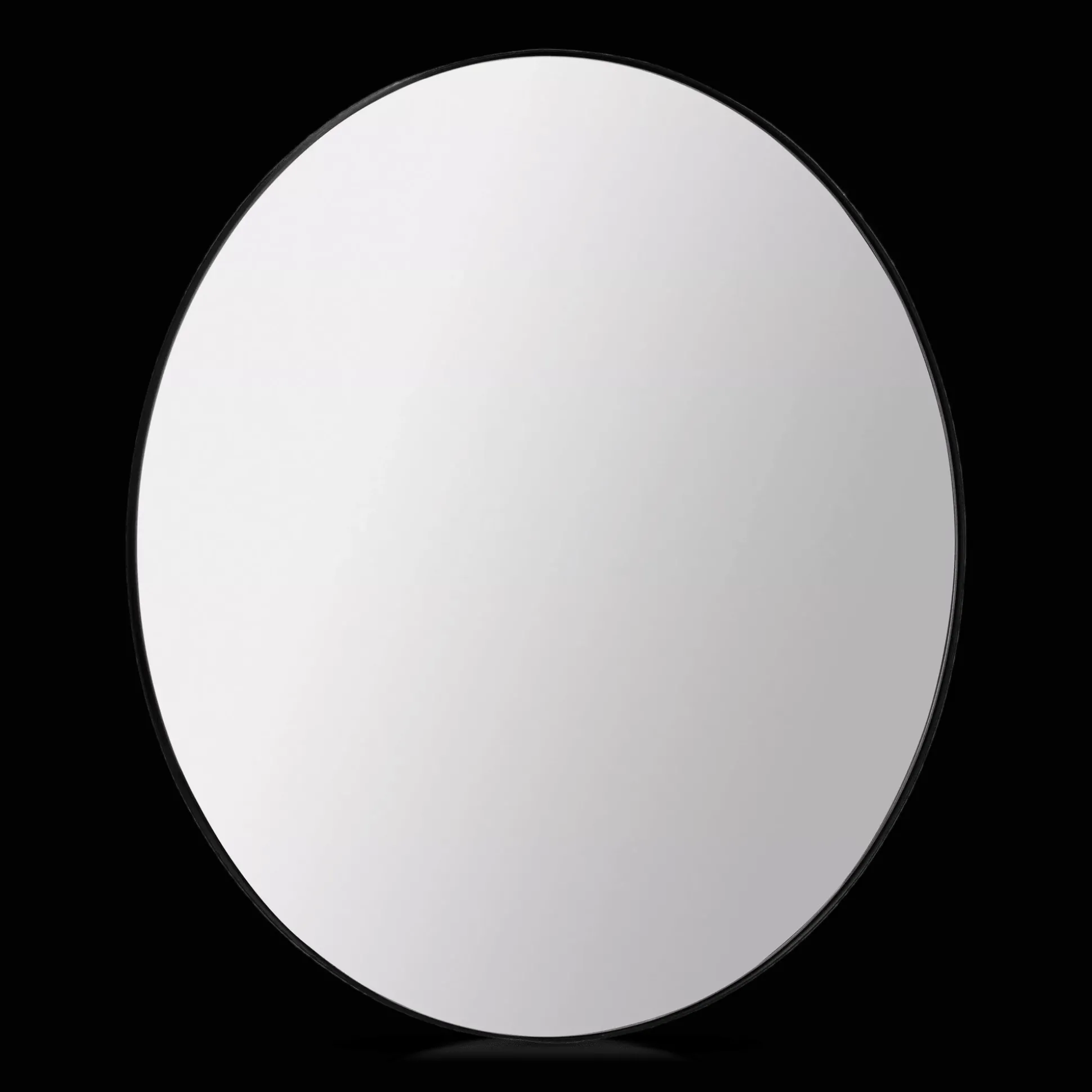 Round Mirror with Black Frame