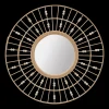 Round Natural Fiber Bead Mirror