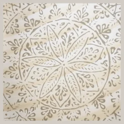 Round Patterned Wood Tray