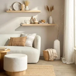 Round Patterned Wood Tray