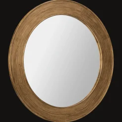 Round Pine Wood Mirror