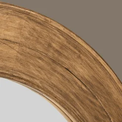 Round Pine Wood Mirror