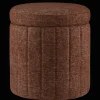 Round Storage Fabric Ottoman