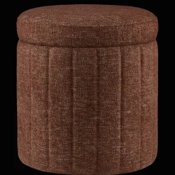 Round Storage Fabric Ottoman