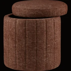 Round Storage Fabric Ottoman