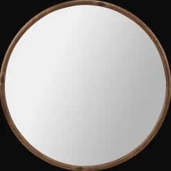 Round Wood Frame Mirror