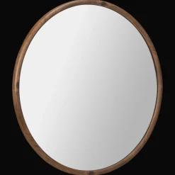 Round Wood Frame Mirror