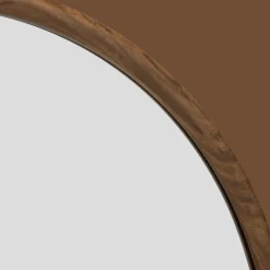 Round Wood Frame Mirror