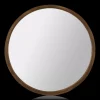 Round Wood Framed Mirror