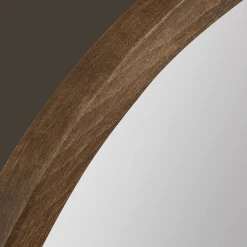 Round Wood Framed Mirror