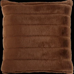 Rust Cougar Faux Fur Throw Pillow