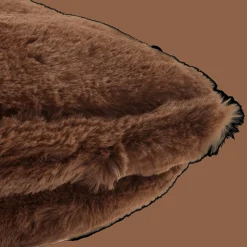 Rust Cougar Faux Fur Throw Pillow