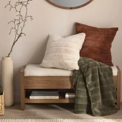 Rust Cougar Faux Fur Throw Pillow