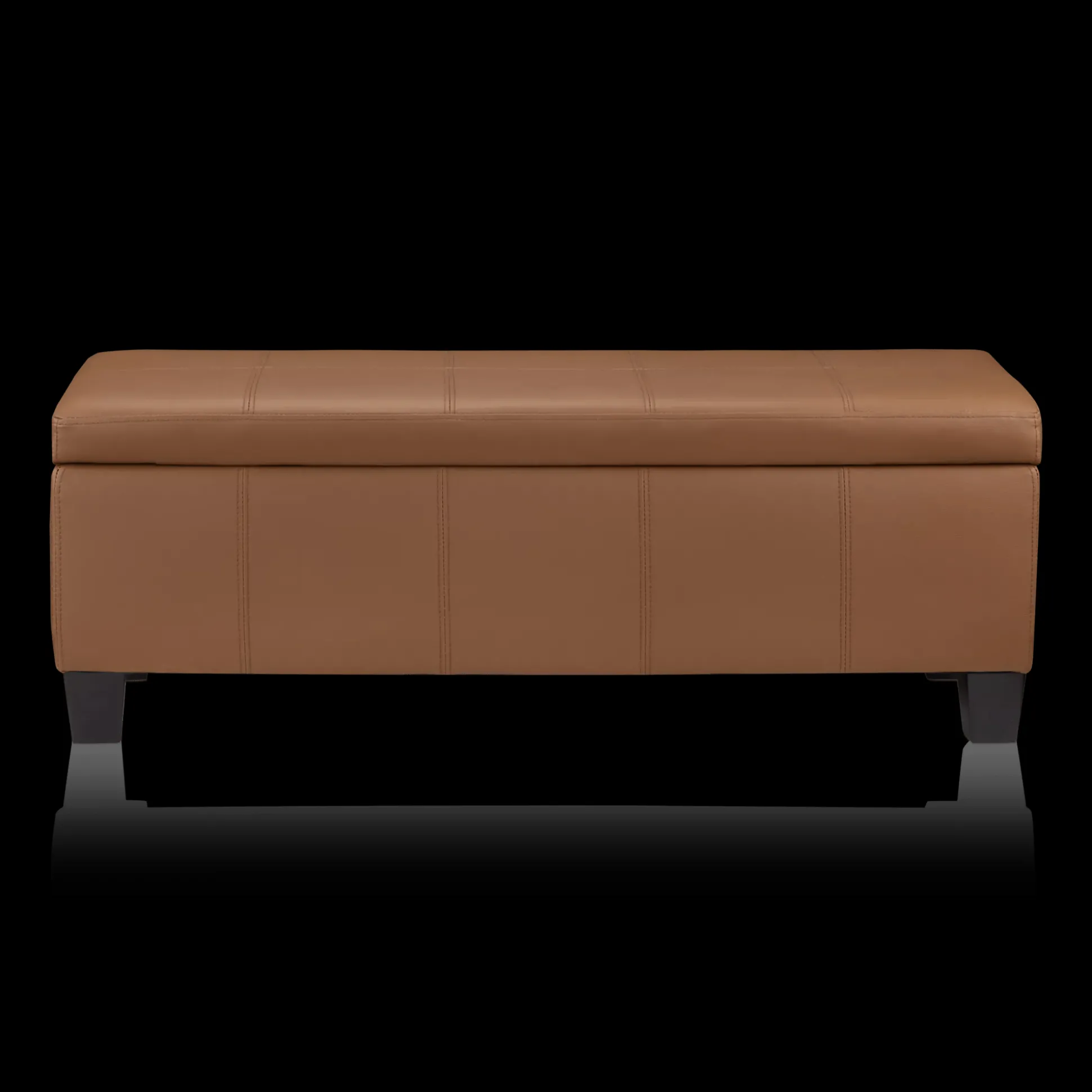 Rust Faux Leather Storage Bench