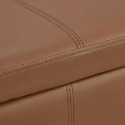 Rust Faux Leather Storage Bench