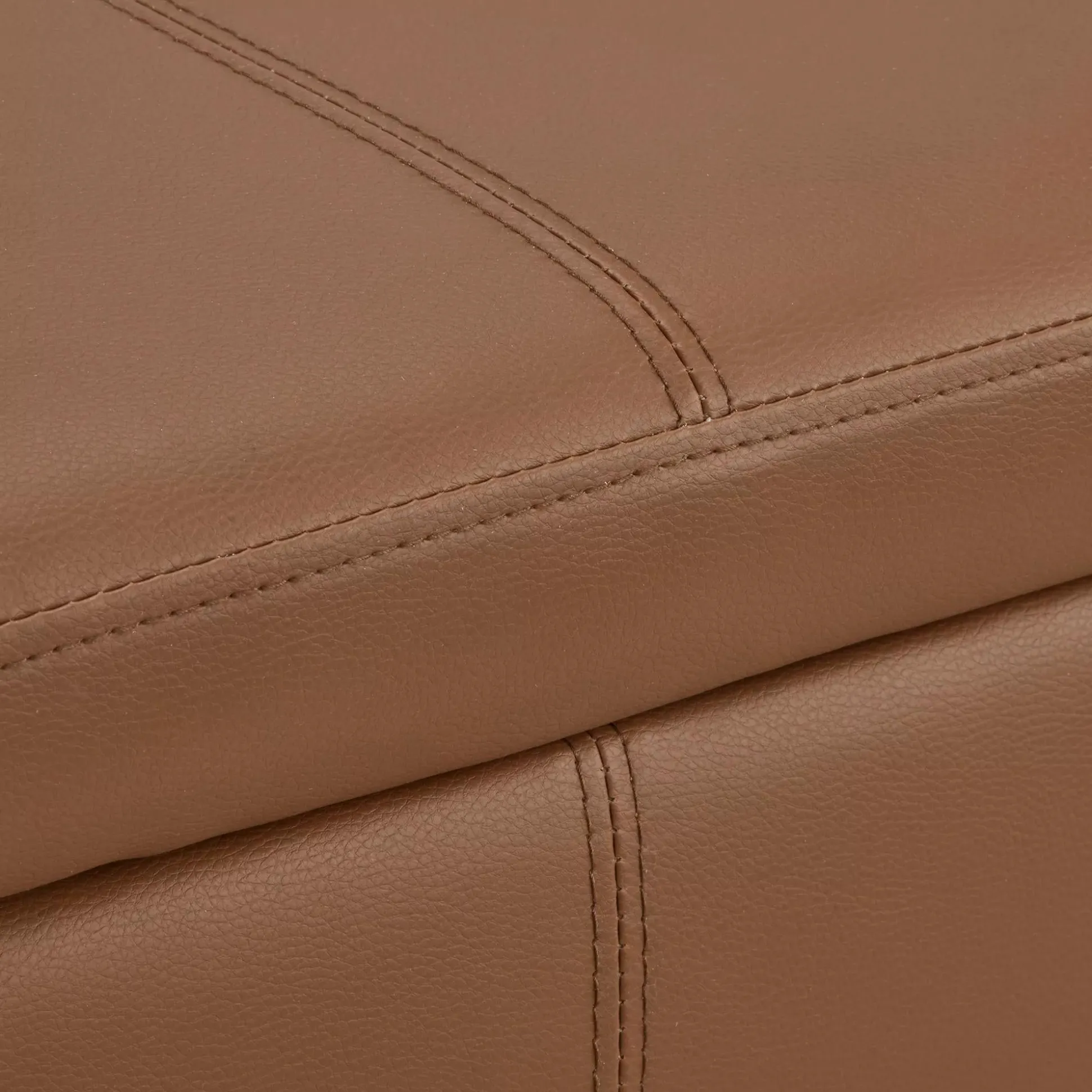 Rust Faux Leather Storage Bench