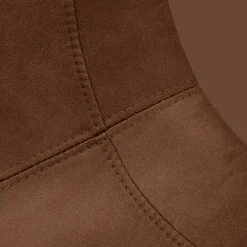 Rust Textured Faux Leather and Metal Dining Chair