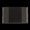 Set of 4 Black & Natural Fringed Fabric Placemats