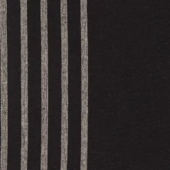 Set of 4 Black & Natural Fringed Fabric Placemats
