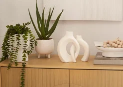 Set of 2 Speckled Ceramic Table Vase