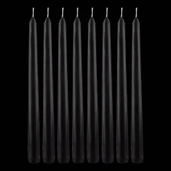 Set of 8 Unscented Tapered Black Candles