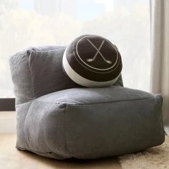 Shaped Cushion with Hockey Sticks