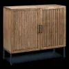 Slatted 2-Door Dark Wood Buffet