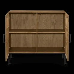 Slatted 2-Door Dark Wood Buffet