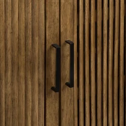 Slatted 2-Door Dark Wood Buffet