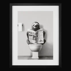 Sloth Reading Framed Art