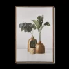 Succulents in Wood Vase Printed Framed Canvas
