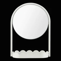Table Mirror with Scalloped Base