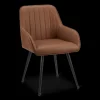 Textured Faux Leather and Metal Dining Chair