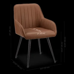 Textured Faux Leather and Metal Dining Chair