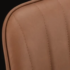 Textured Faux Leather and Metal Dining Chair