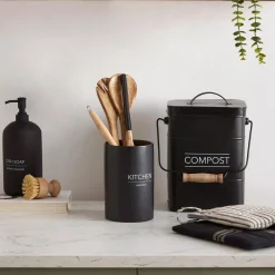 Typography Black Utensils Jar