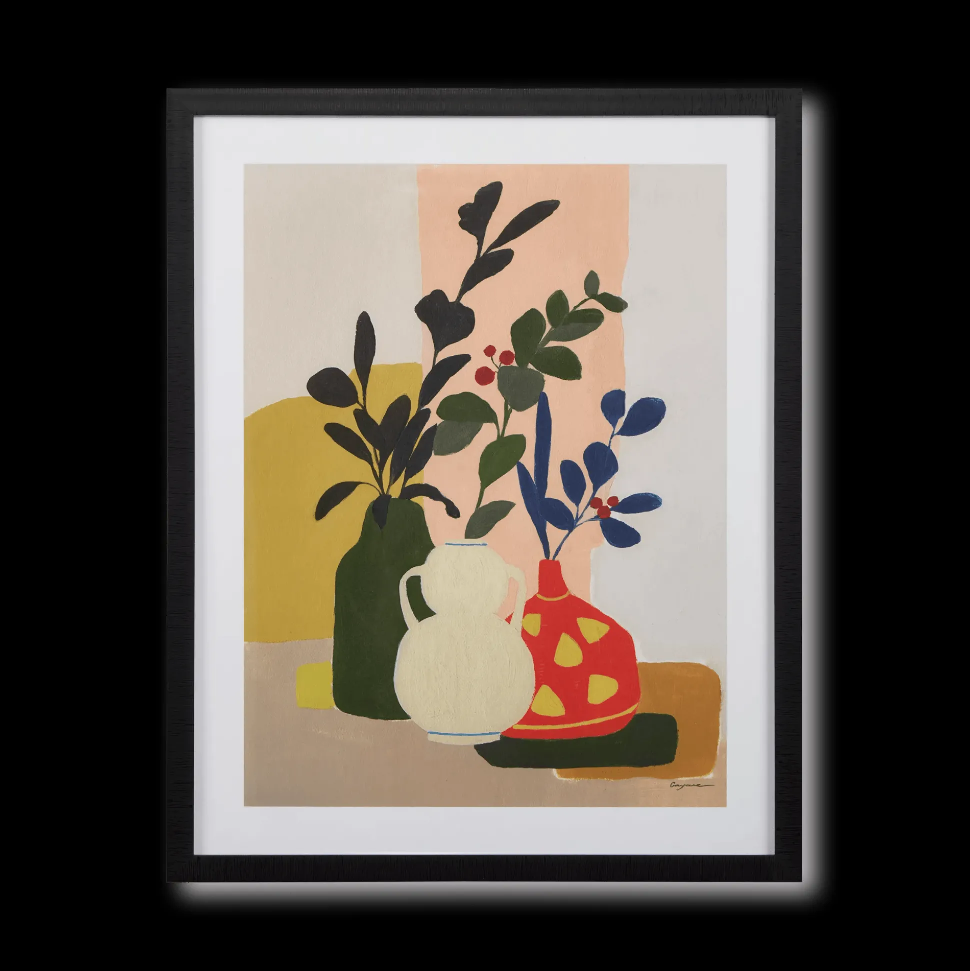 Vases with Branches Framed Art