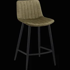 Velvet Fabric and Metal Bar Stool