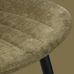 Velvet Fabric and Metal Dining Chair