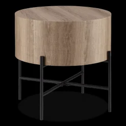 Veneer and Metal Side Table