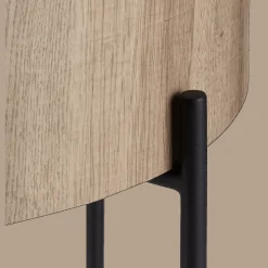 Veneer and Metal Side Table