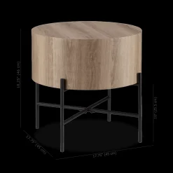 Veneer and Metal Side Table