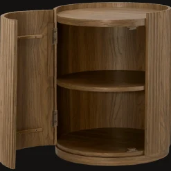 Walnut Side Table with Hidden Storage