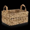 Water Hyacinth Crate with Faux Leather Handles